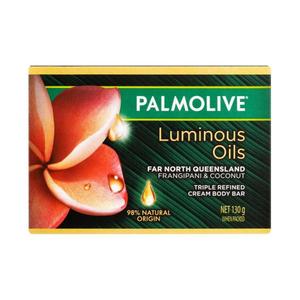 Toiletries: Palmolive 130g soap bar luminous oils far north queensland frangipani & coconut