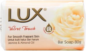 Toiletries: Lux 80g soap bar velvet touch