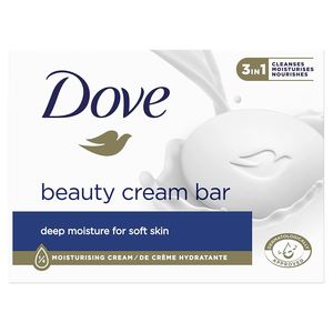 Toiletries: Dove 135g beauty cream bar deep moisture for soft skin