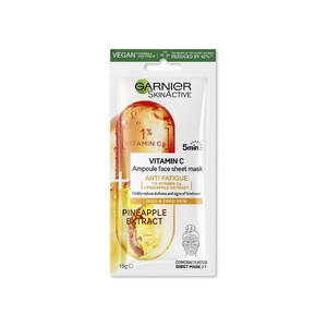 Cosmetics: Garnier Skin Active Vitamin C Ampoule Face Mask Pineapple Extract 15g