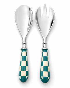 Checkered Handle Salad Servers (Set of 2)