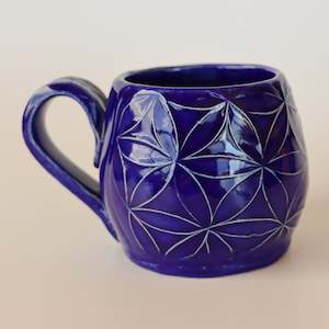 Blue Flowers of Life Mug