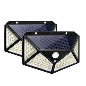 Solar Sensor Light 2PCS 100 LED Outdoor Wall Lights