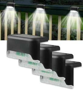 4 Pack Bright Solar Deck Lights Waterproof LED Outdoor
