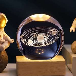 Products: 3D Crystal Ball Night Light – Solar System & Galaxy LED Lamp