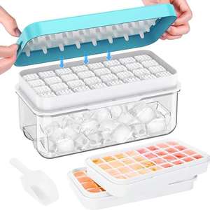 Easy Release Stackable Ice Tray with Lid 64 Cube Maker