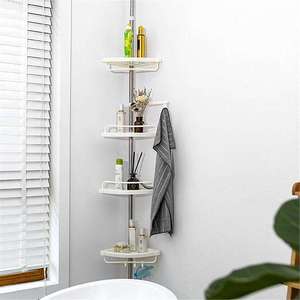 Bathroom Corner Shelf 4 Tier Adjustable No Drill Shower Rack