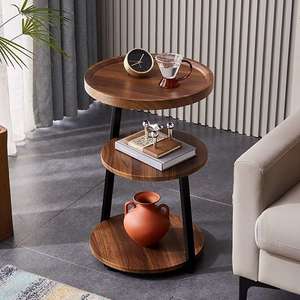 Products: Elegant Modern 3 Tier Round Side Table with Practical Storage