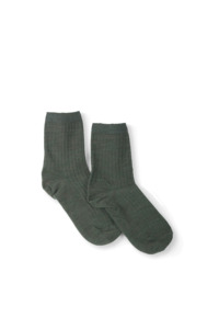 No 021: Merino Half Crew - Olive Melange