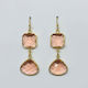 Double Peach and Gold Drop Earrings