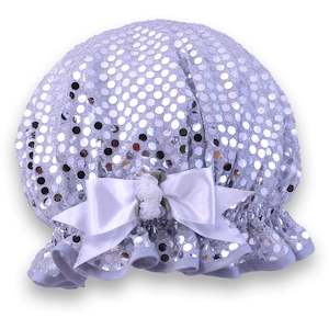 Silver Sequin Shower Cap