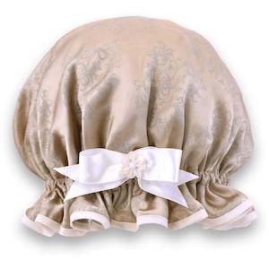 Shower Caps: Old Gold Damask Shower Cap