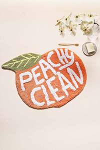 Bathroom Laundry: Miss April - Peach Bath Mat ‘Peachy Clean’