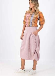 Womens Skirts And Pants: Olga De Polga Milwaukee Del Arte Skirt Baby Pink Demask Linen