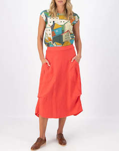 Womens Skirts And Pants: Olga De Polga Milwaukee Fiesta Skirt Watermelon Slub Linen