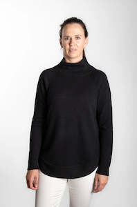 Clothing: Bow & Arrow Funnel Neck Jumper - Black