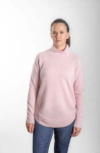 Clothing: Bow & Arrow Funnel Neck Jumper - Baby Pink