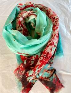 Namaskar Scarf - Turquoise/Pink
