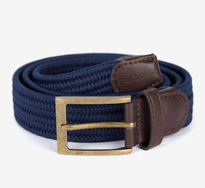 Mens: Barbour Nevis Stretch Webbing Belt - Classic Navy