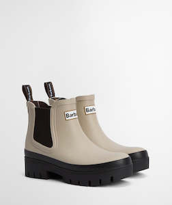 Boots: Barbour Halton Ankle Welly - Light Sand / Black