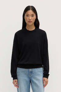 Womens Tops: Assembly Label Cotton Cashmere Lounge Sweater - Black