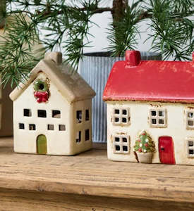 Homewares: French Country Collections Alsace Tea Light Villa Christmas Stone