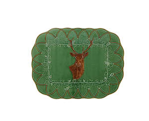 Homewares: Bordallo Pinheiro - Woods Tray Deer - 47.5cm