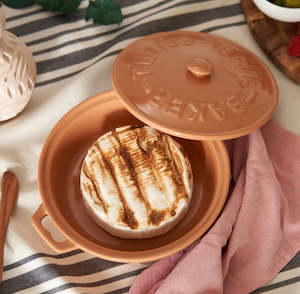 Kitchen: Twine Living Terracotta Brie Baker with wood spreader