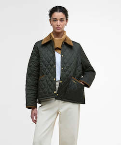 New Womens Clothing Arrivals: Barbour Icons Cropped Liddesdale Quilted Jacket - Sage/Ancient