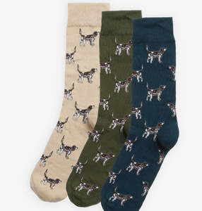 Clothing: Barbour Pointer Dog Sock Set of 3 - Size EUR40-45