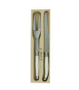 Kitchen: Laguiole Carving Set - White