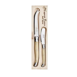 Laguiole Set of 2 Cheese Knives - Horn