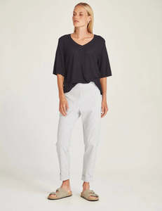 Sills: Sills Santorini Cuffed Hepburn Pant - Navy Stripe