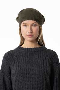 Dinadi: Dinadi Merino Beret Olive Green