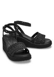 Sandals: Crocs Brooklyn Woven Ankle Strap Wedge