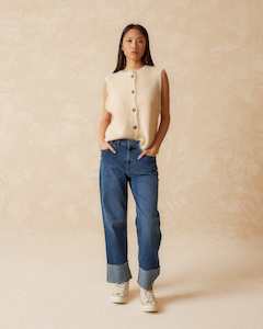 Indi Cold: Indi & Cold Ribbed Knitted Vest Crudo