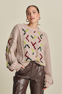 POM Amsterdam Cable Pink Pullover