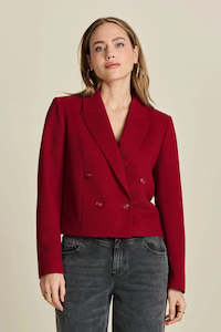 Pom: POM Amsterdam Burgundy Red Short Blazer