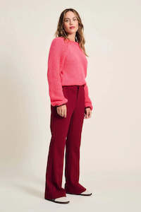 POM Amsterdam Burgundy Red Flare Pants