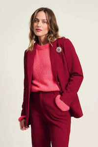 POM Amsterdam Burgundy Red Blazer