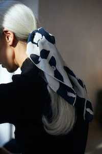 Walker & Bing Daisy Silk Scarf Black/White