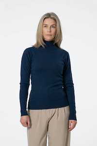 Dinadi Merino Turtleneck Sweater Indigo Blue