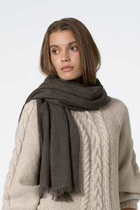 Dinadi: Dinadi Merino Woven Scarf Mulch Brown