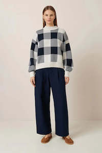 Kowtow Otti Jumper Navy Check