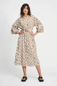 Pom Amsterdam Poplin Leopard Lush Dress