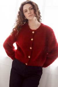 Flock Carrie Cardi Claret