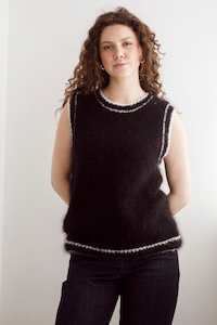 Flock Bobbie Vest Black/White
