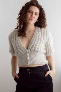 Flock Audrey Cardi Griege Silver