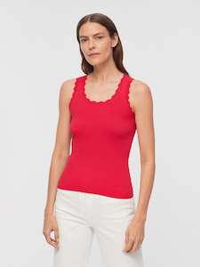 Nice Things Rib Top Waves Neck Rouge Fuschia