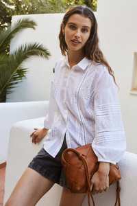 Indi Cold: Indi & Cold Embroidered Voile Shirt Blanco